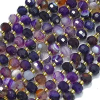 Natural Dyed Purple Banded Agate Beads Strands