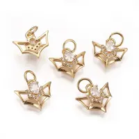 Brass Micro Pave Cubic Zirconia Charms