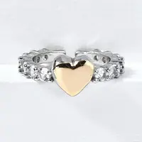 Brass Micro Pave Cubic Zirconia Cuff Rings