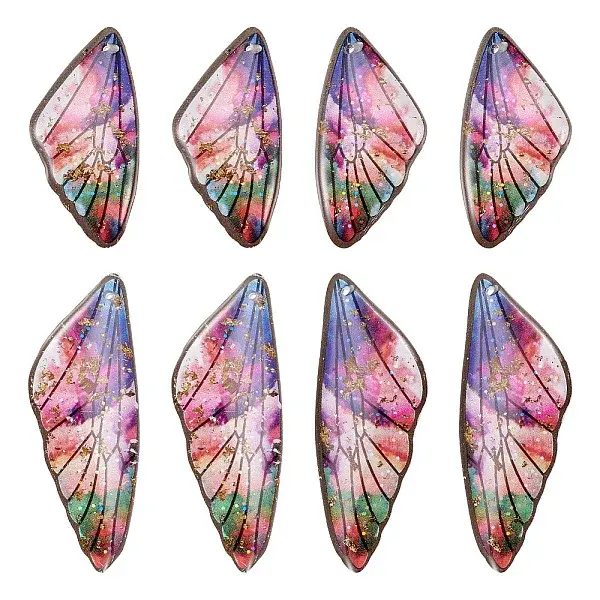 Transparent Resin Wing Pendants Set