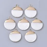 Electroplate Freshwater Shell Pendants