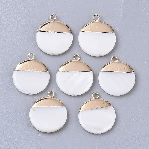 Electroplate Freshwater Shell Pendants