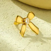 304 Stainless Steel Open Cuff Finger Rings for Women