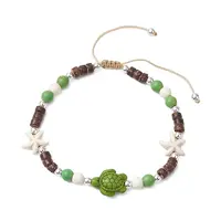 Dyed Synthetic Turquoise Turtle Anklets