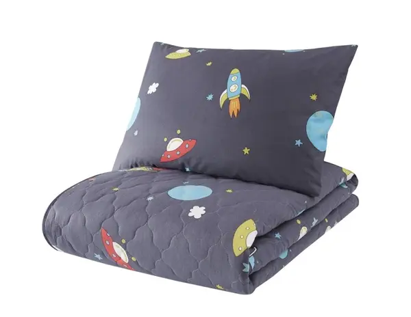 Přehoz + polštář 160x220 space - tmavě modrá