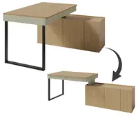 Psací stůl se skříňkou hailee - dub písečný/zelená