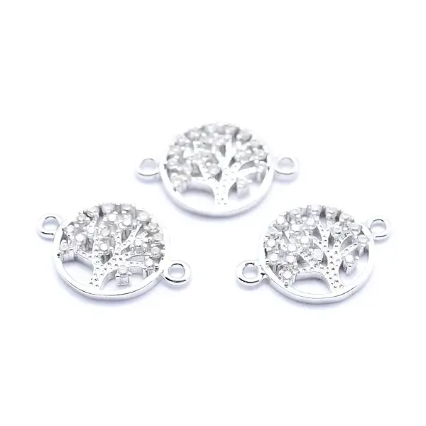 Brass Micro Pave Cubic Zirconia Links