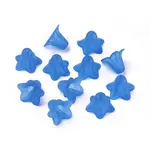 Blue Frosted Transparent Acrylic Flower Beads