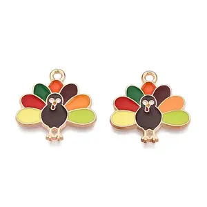 Thanksgiving Day Theme Alloy Enamel Pendants
