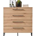 Šuplíková komoda nathan - dub artisan/černá