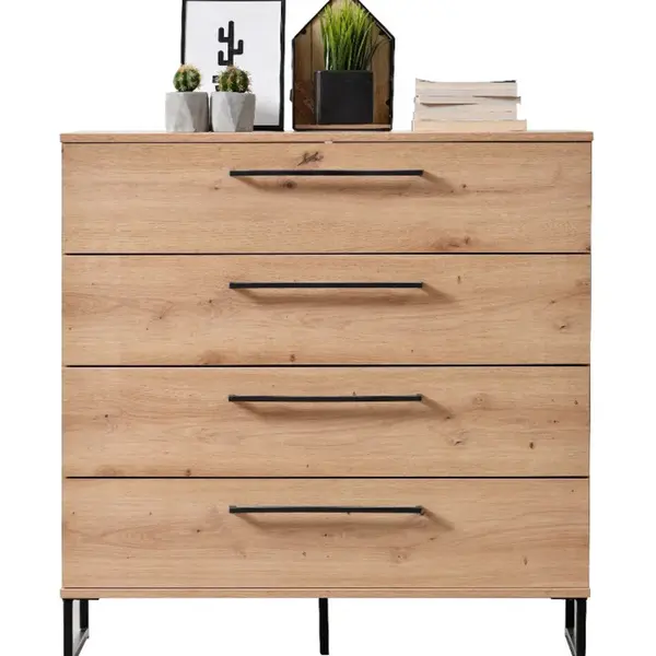 Šuplíková komoda nathan - dub artisan/černá