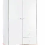 Šatní skříň 2d flamenco - růžová/bílá