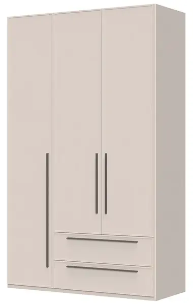Třídveřová šatní skříň se zásuvkami baptiste - béžová