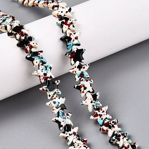 Spray Painted Synthetic Turquoise Beads Strands