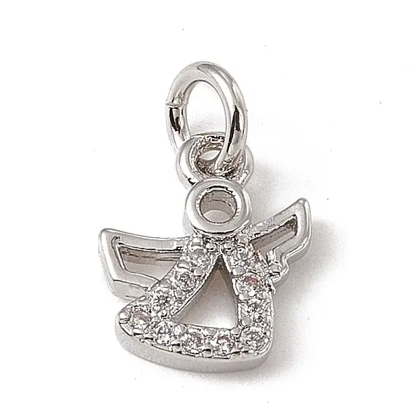 Brass Micro Pave Cubic Zirconia Charms