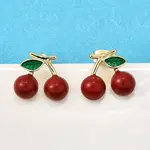 Brass Enamel Stud Earrings