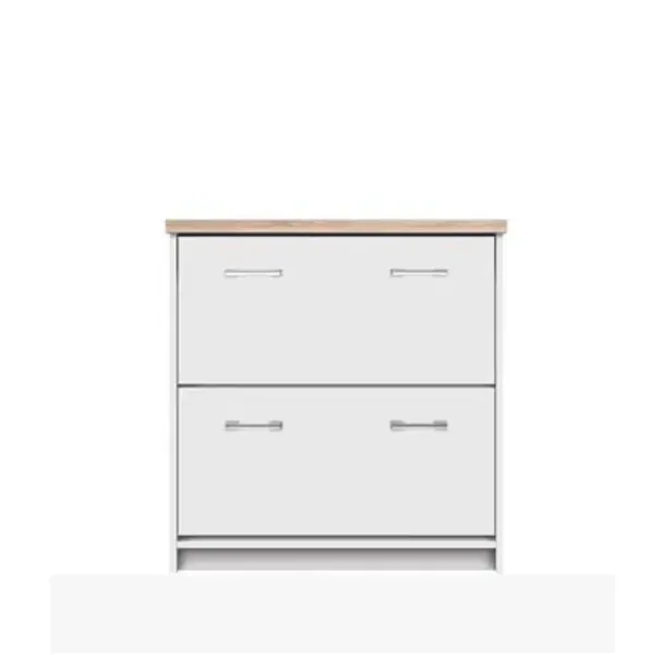 Botník 2k, dtd laminovaná, bílá / dub sonoma, topty