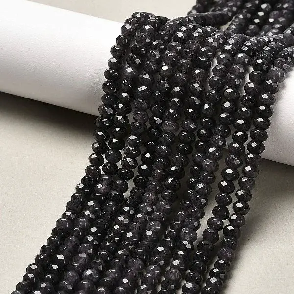 Dyed Natural Malaysia Jade Rondelle Beads Strands