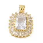 Brass Micro Pave Cubic Zirconia Pendants