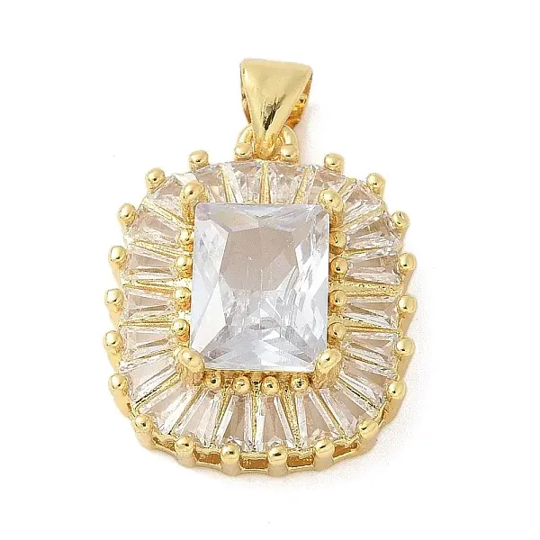 Brass Micro Pave Cubic Zirconia Pendants