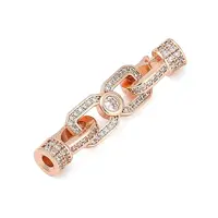 Brass Micro Pave Clear Cubic Zirconia Fold Over Clasps