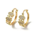 Brass Micro Pave Cubic Zirconia Hoop Earring