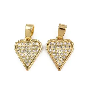 Brass Micro Pave Clear Cubic Zirconia Pendants