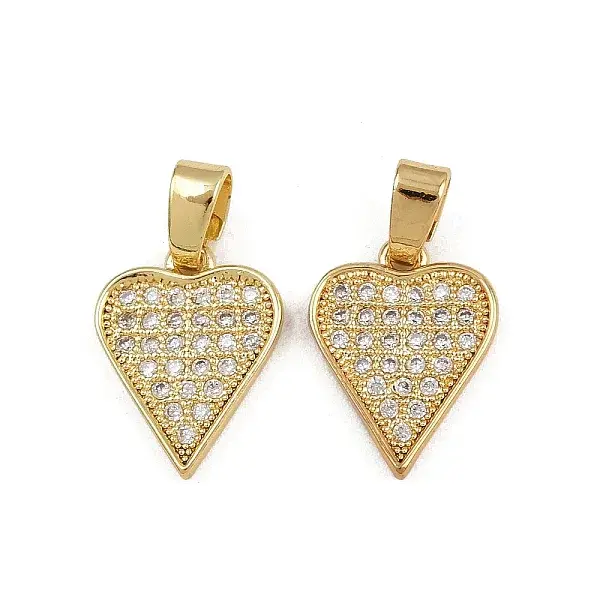 Brass Micro Pave Clear Cubic Zirconia Pendants