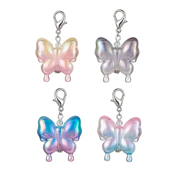 4Pcs Acrylic Butterfly Pendant Decorations