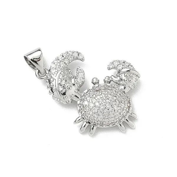 Brass Micro Pave Cubic Zirconia Pendants