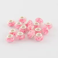 Large Hole Printed Resin European Beads