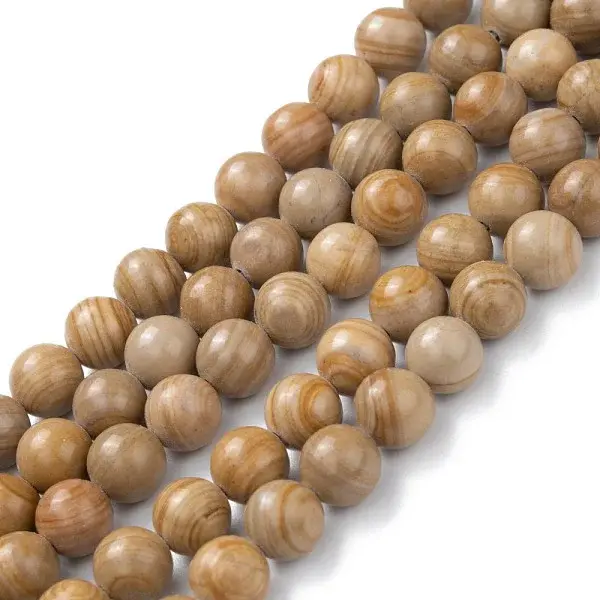 Natural Silver Line Jasper Beads Strands