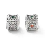 Brass Micro Pave Cubic Zirconia Beads