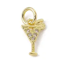 Brass Micro Pave Cubic Zirconia Charms