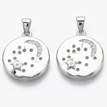 Brass Micro Pave Cubic Zirconia Pendants