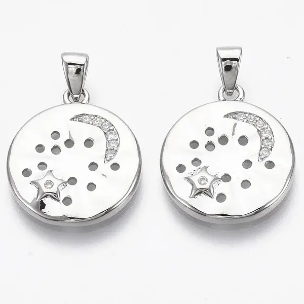 Brass Micro Pave Cubic Zirconia Pendants