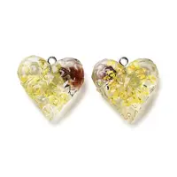 Inner Dried Flower Transparent Resin Pendants