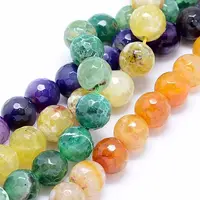 Faceted Natural Agate Beads Strands