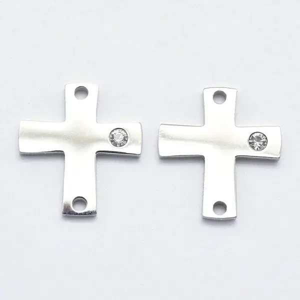 316 Surgical Stainless Steel Micro Pave Cubic Zirconia Links connectors