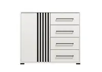 Úzká komoda plume - bílá/černá