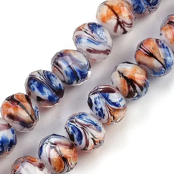 Handmade Gold Sand Lampwork Beads Strands