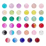 875Pcs 35 Colors Spray Painted Transparent Crackle Glass Beads