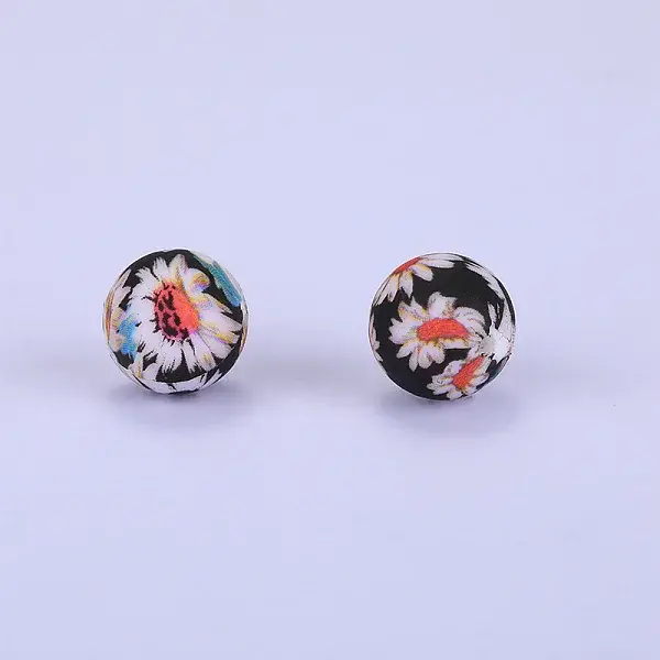 Printed Round Silicone Focal Beads