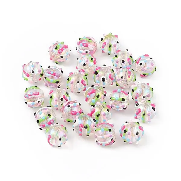 UV Plating Rainbow Iridescent Acrylic Enamel Beads