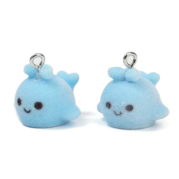 Flocky Resin Pendants