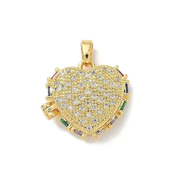 Brass Micro Pave Cubic Zirconia Locket Pendants