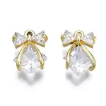 Brass Inlaid Clear Cubic Zirconia Pendants