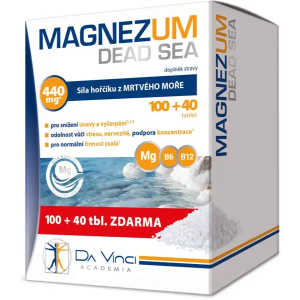 Da Vinci Academia Magnezum Dead Sea tablety s vysokým obsahem hořčíku 140 tbl