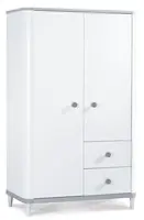 Šatní skříň 2d hippo - bílá/šedá