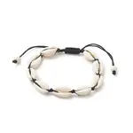 Natural Shell & Synthetic Turquoise Braided Bead Bracelet for Women
